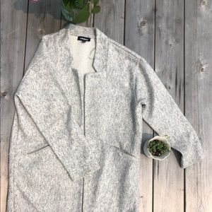 EXPRESS | Gray Collarless Coat | Sz M